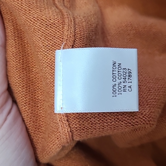Banana Republic Men's orange v neck sweater size L office career preppy casual - Picture 6 of 11